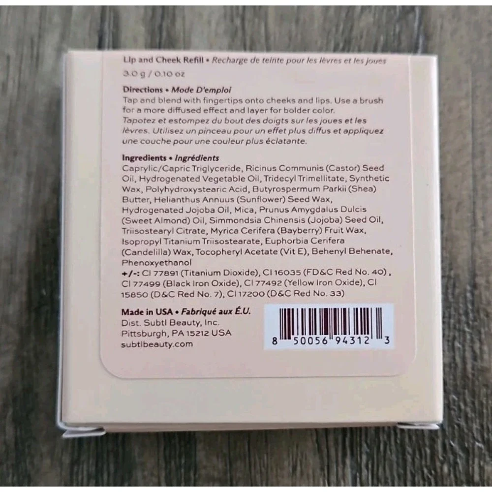 SUBTL Lip and Cheek Cream Color Runway to Rose 3 g / 0.10 oz - New in Box